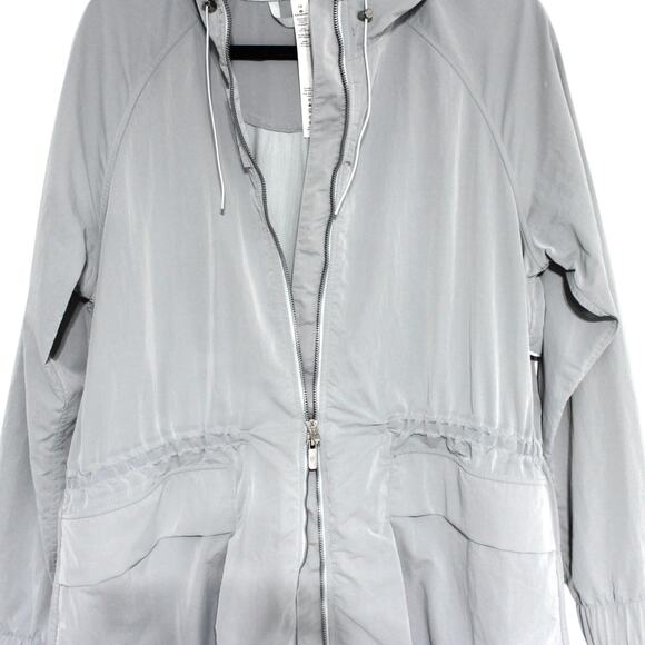 Lululemon Rare Grey Long Windbreaker Jacket Rain Jacket Size 10 - Picture 12 of 15
